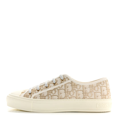 Christian Dior Canvas Oblique Walk'N'Dior Low Top Sneakers 41 Pale Gold 1 of 9