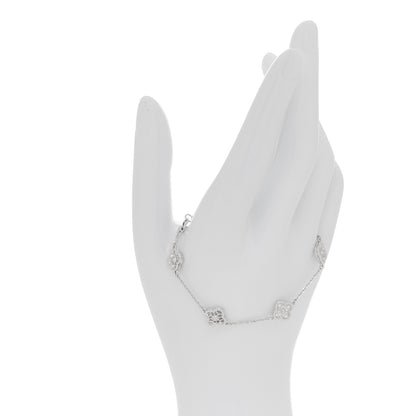Van Cleef & Arpels 18K White Gold Diamond 6 Motifs Sweet Alhambra Bracelet 2 of 7