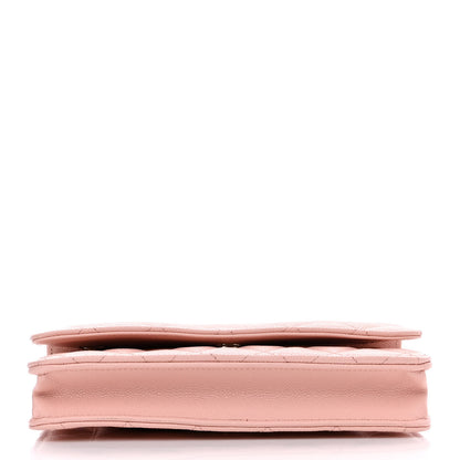 Chanel Caviar Quilted Wallet on Chain WOC Light Pink 12 of 13