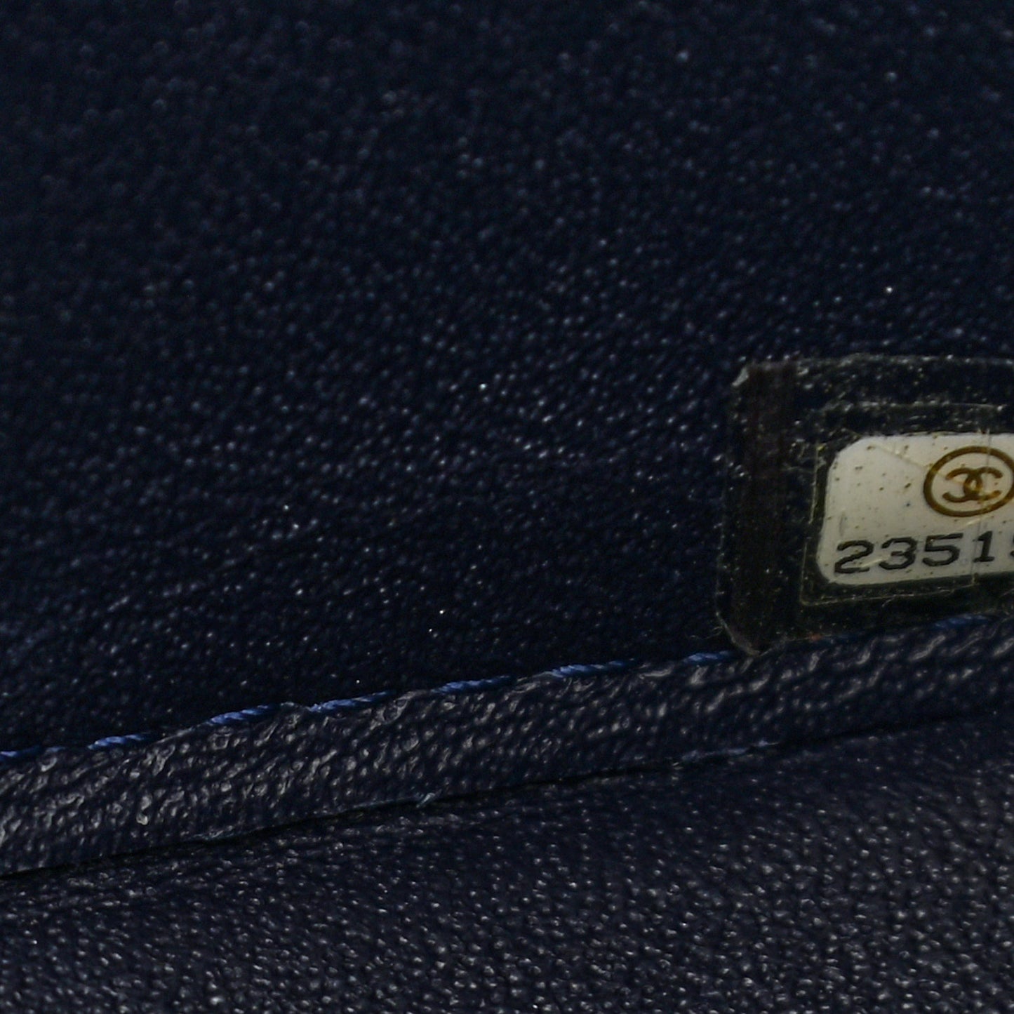 Calfskin Stitched Jumbo Double Flap Brown Blue