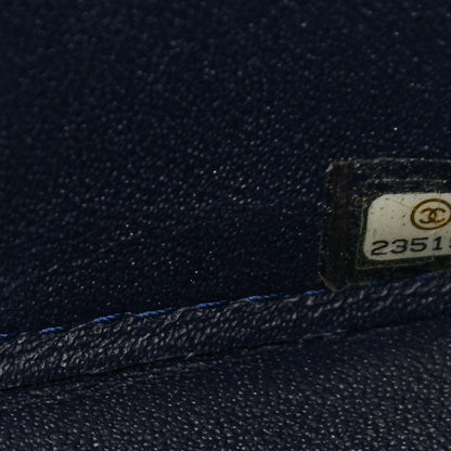 Chanel Calfskin Stitched Jumbo Double Flap Brown Blue 7 of 12