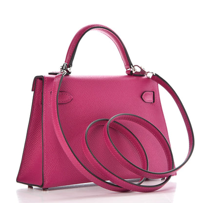 Hermes Epsom Mini Kelly Sellier 20 Rose Pourpre 3 of 23