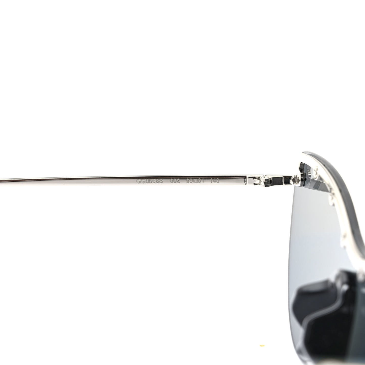 Metal Rimless Star Studded 90mm Cat Eye GG0666S Sunglasses Mirror Silver