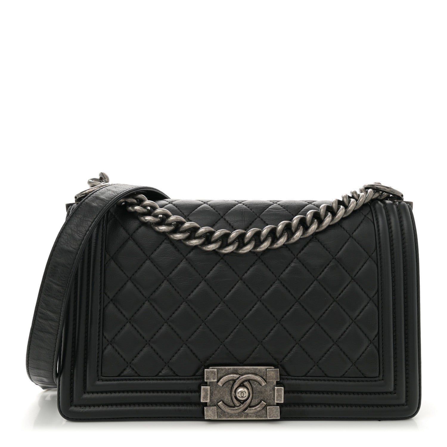 Chanel Calfskin Quilted Medium Boy Flap Black 1 of 11