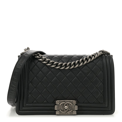 Chanel Calfskin Quilted Medium Boy Flap Black 1 of 11