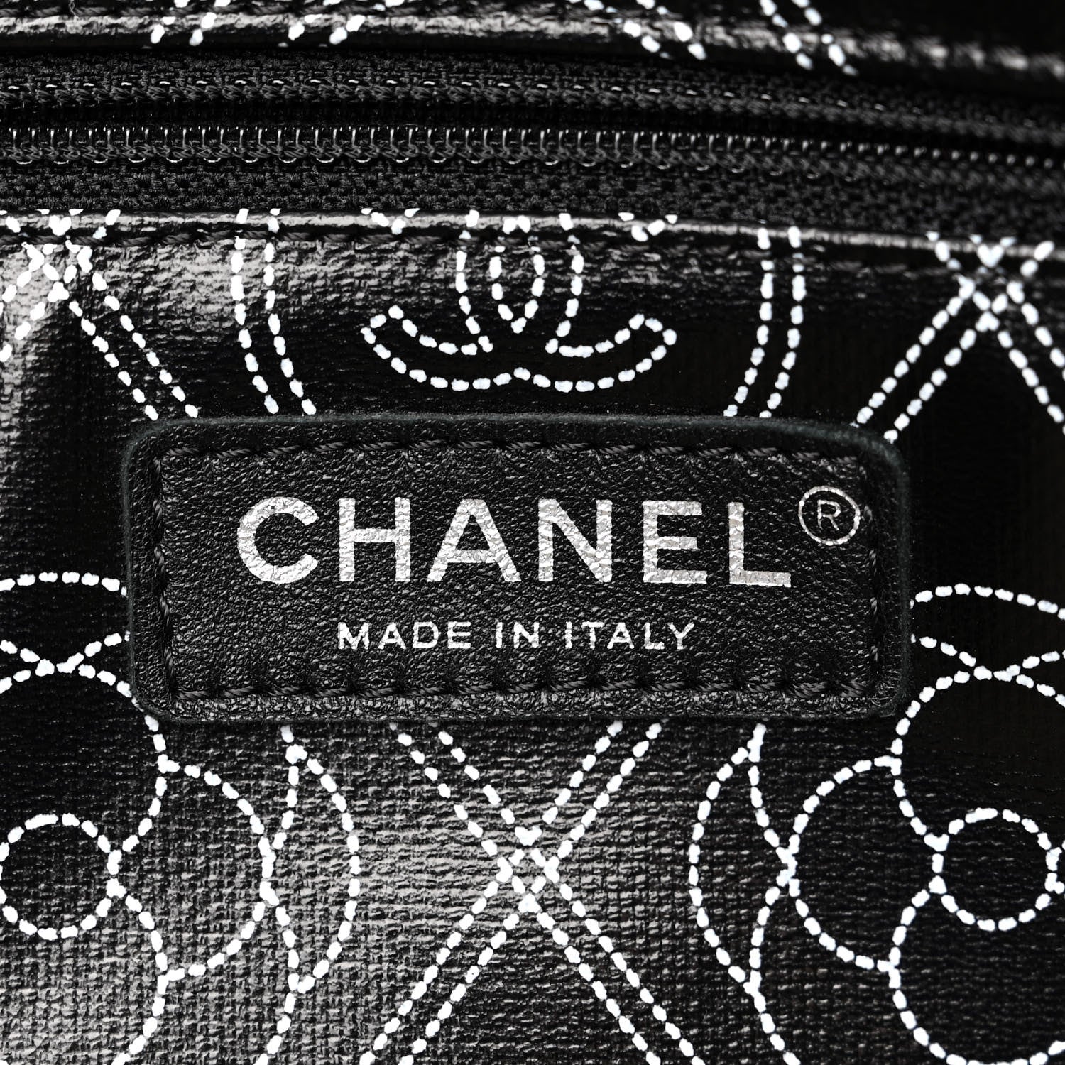 Chanel Coated Canvas Camellia Large Shopping Tote Black Beige 6 of 10