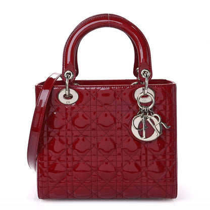 Christian Dior Patent Cannage Medium Lady Dior Burgundy Red 1 of 10