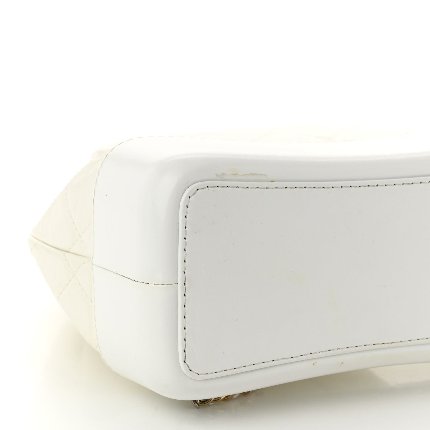 Aged Calfskin Quilted Small Gabrielle Backpack White