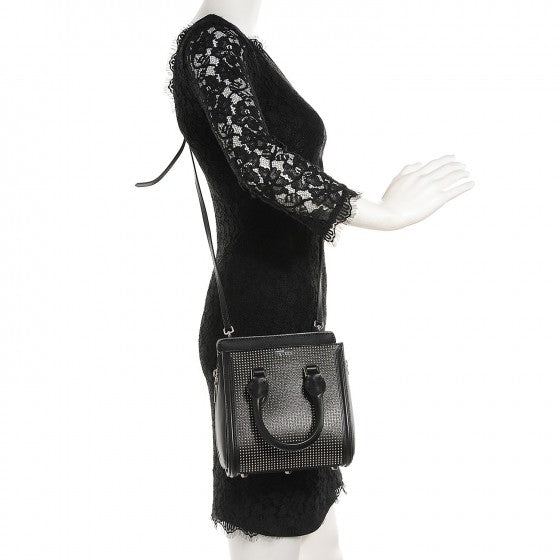 Alexander McQueen Calfskin Studded Mini Heroine Shoulder Bag Black 2 of 16