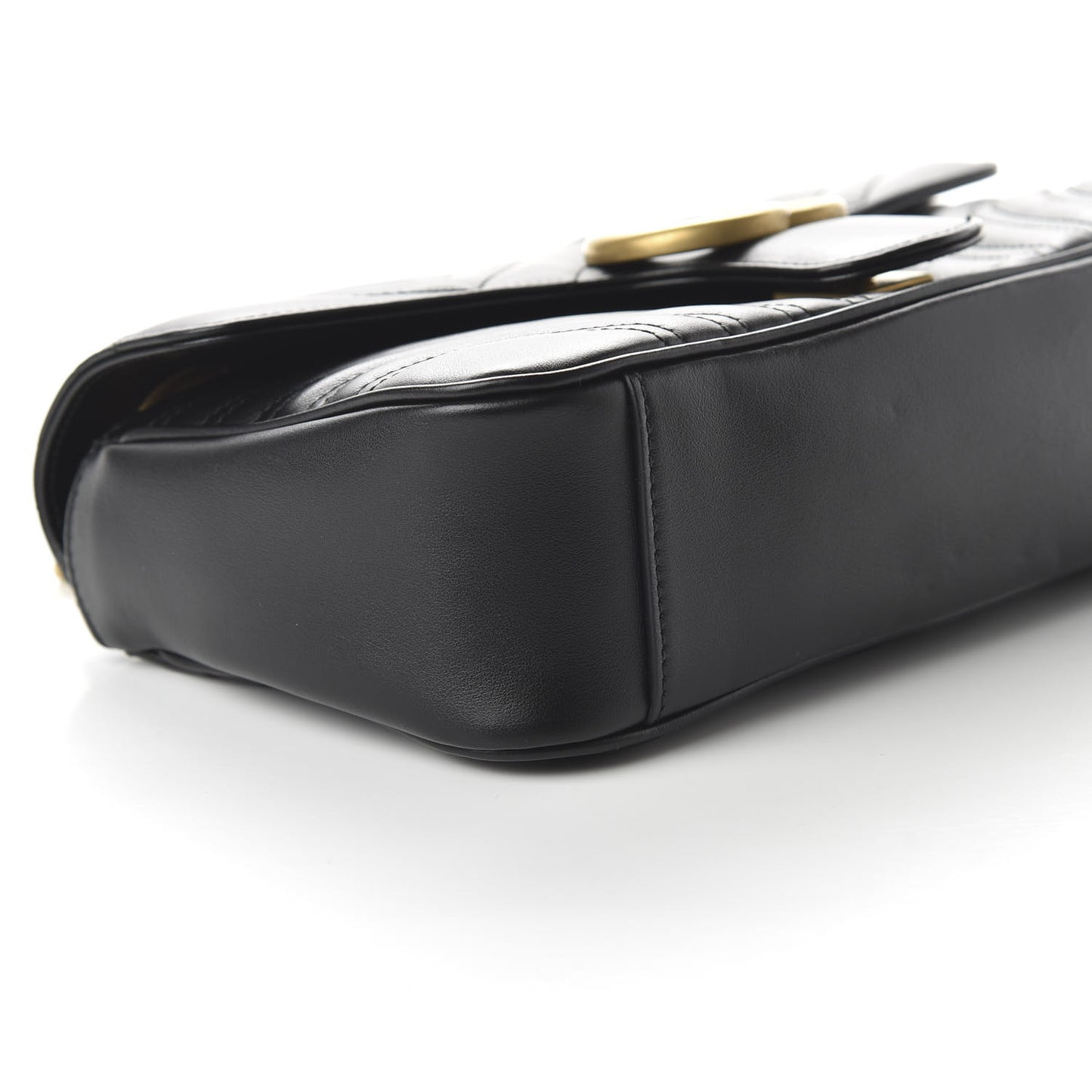 Calfskin Matelasse Small GG Marmont Shoulder Bag Black