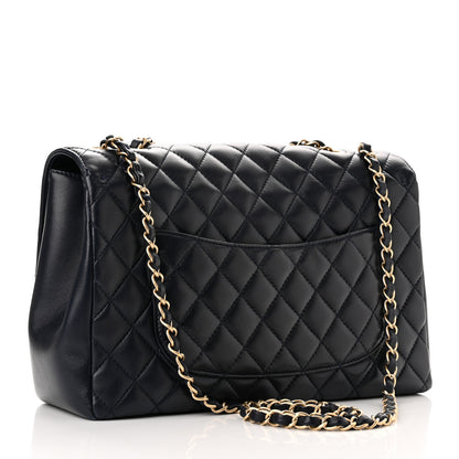Chanel Lambskin Quilted Jumbo Mademoiselle Chic Flap Navy 3 of 11