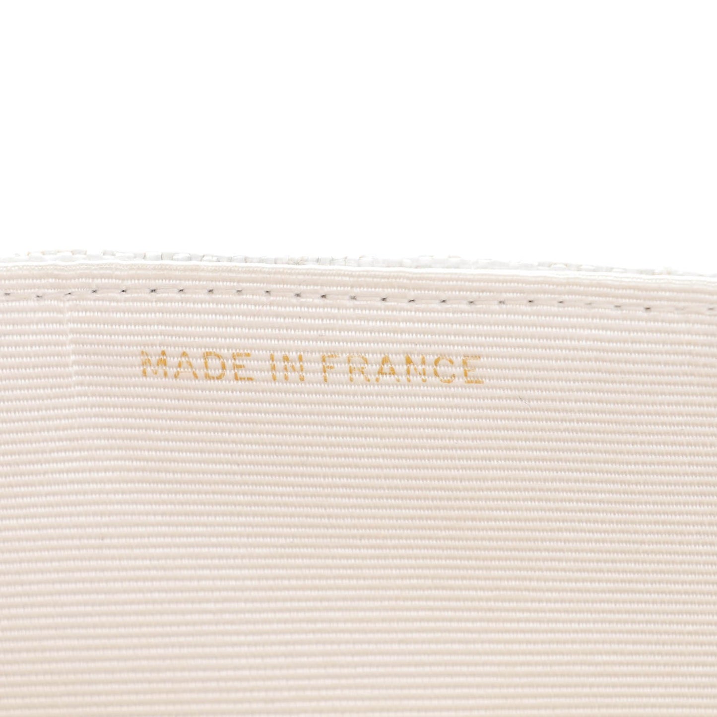 Woven Raffia Quilted CC Fringe Flap White