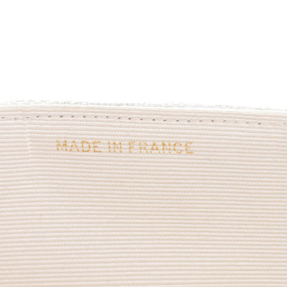 Chanel Woven Raffia Quilted CC Fringe Flap White 8 of 9