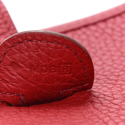Hermes Taurillon Clemence Evelyne III PM Rouge Garance 6 of 9