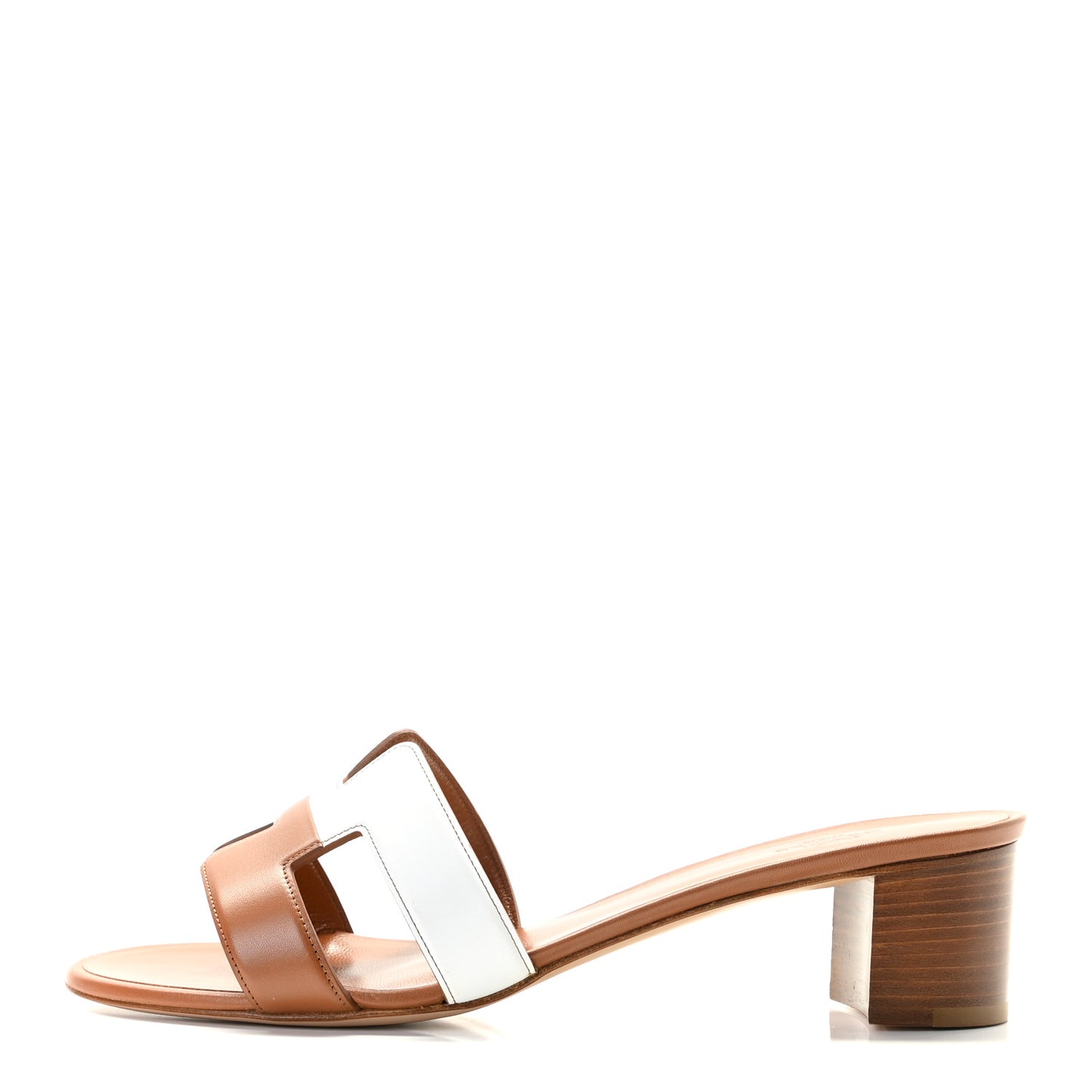 Calfskin Oasis Sandals 41 Gold White
