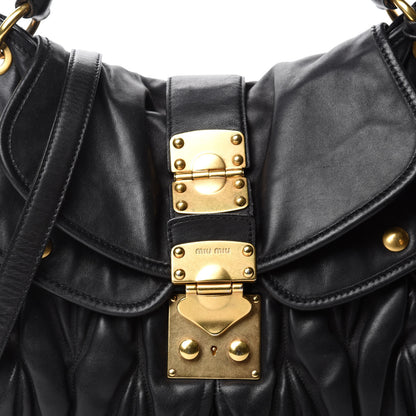 Miu Miu Nappa Matelasse Coffer Hobo Black 11 of 11