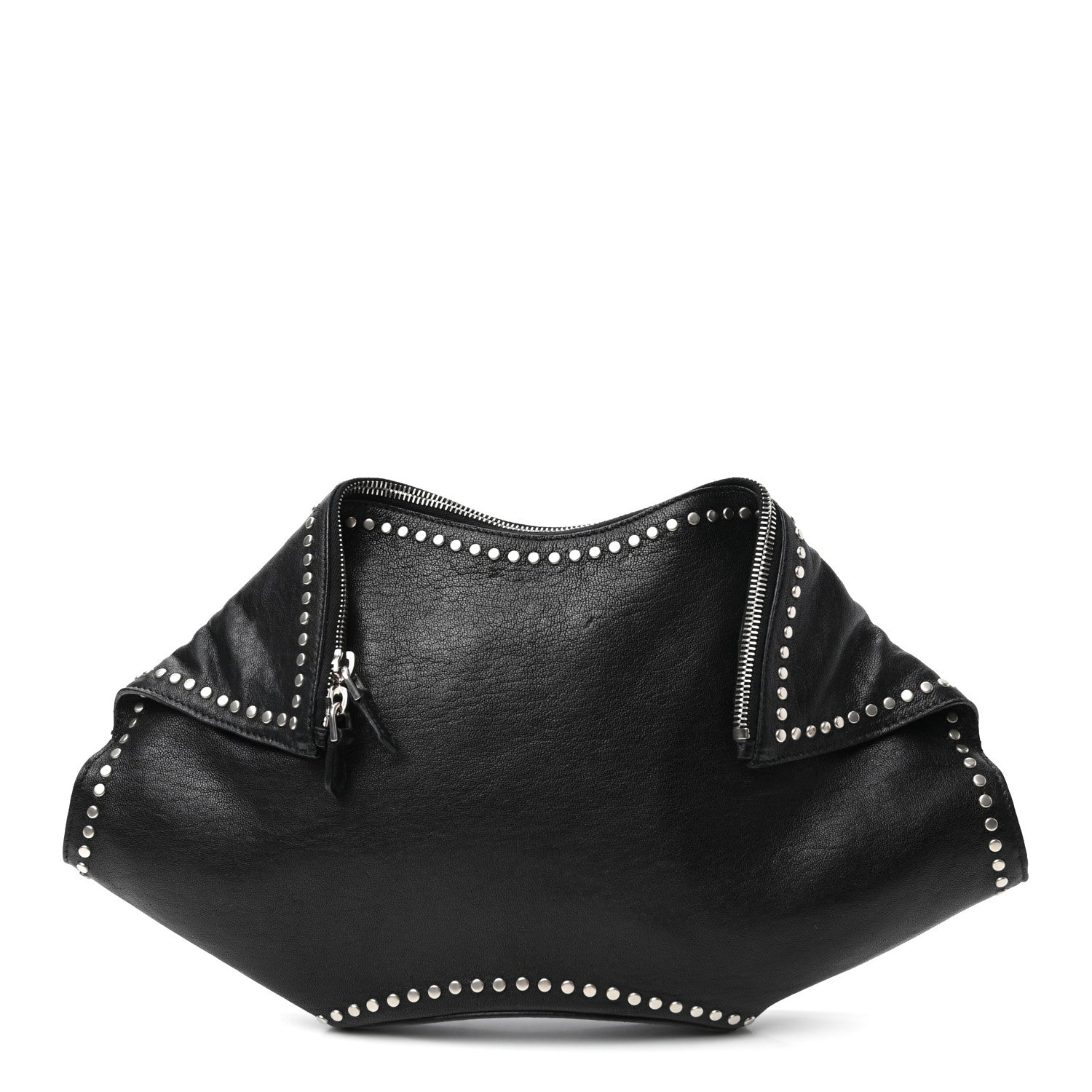 Alexander McQueen Calfskin Studded De Manta Clutch Black 1 of 9