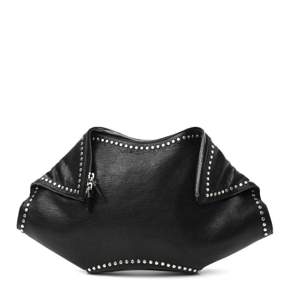 Alexander McQueen Calfskin Studded De Manta Clutch Black 1 of 9