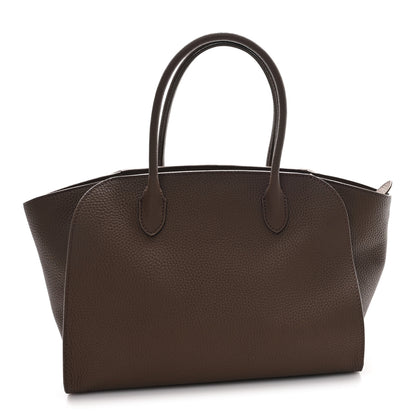 The Row Grained Calfskin Marlo 12 Tote Bag Dark Olive 1 of 9