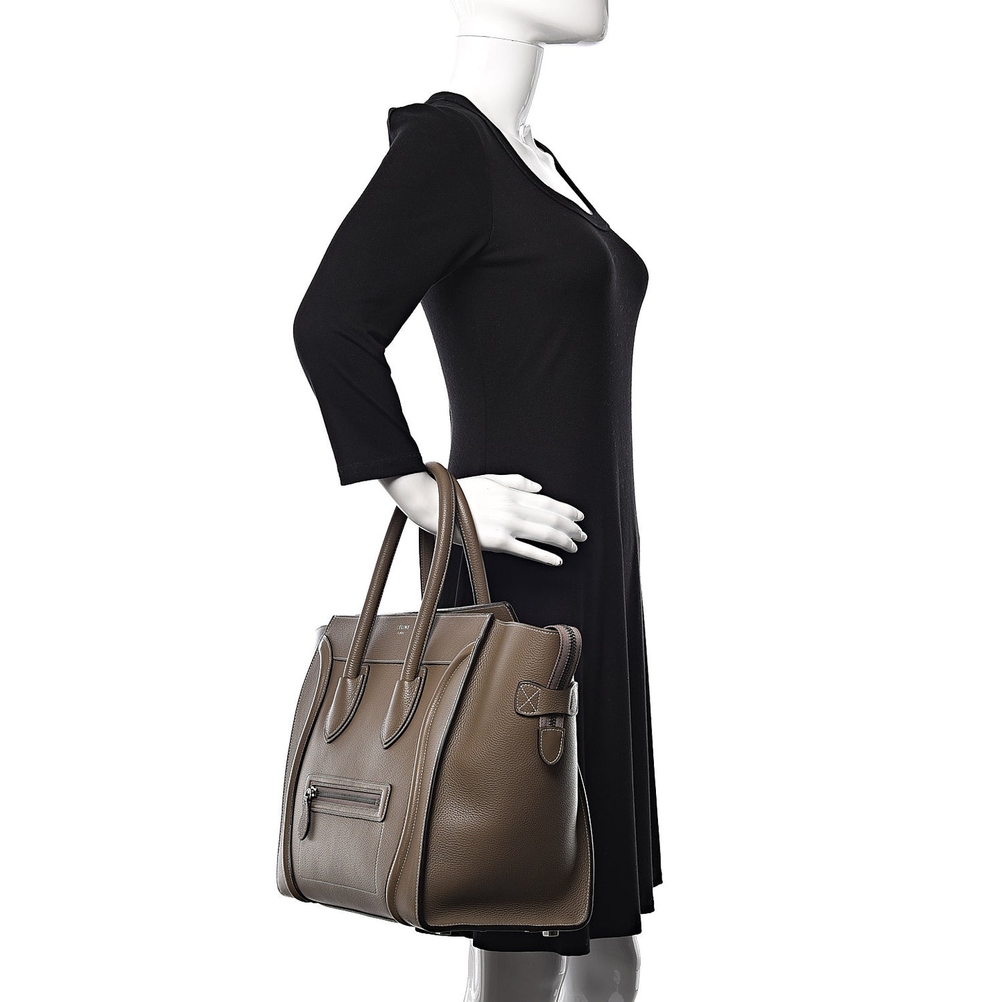 Drummed Calfskin Mini Luggage Souris