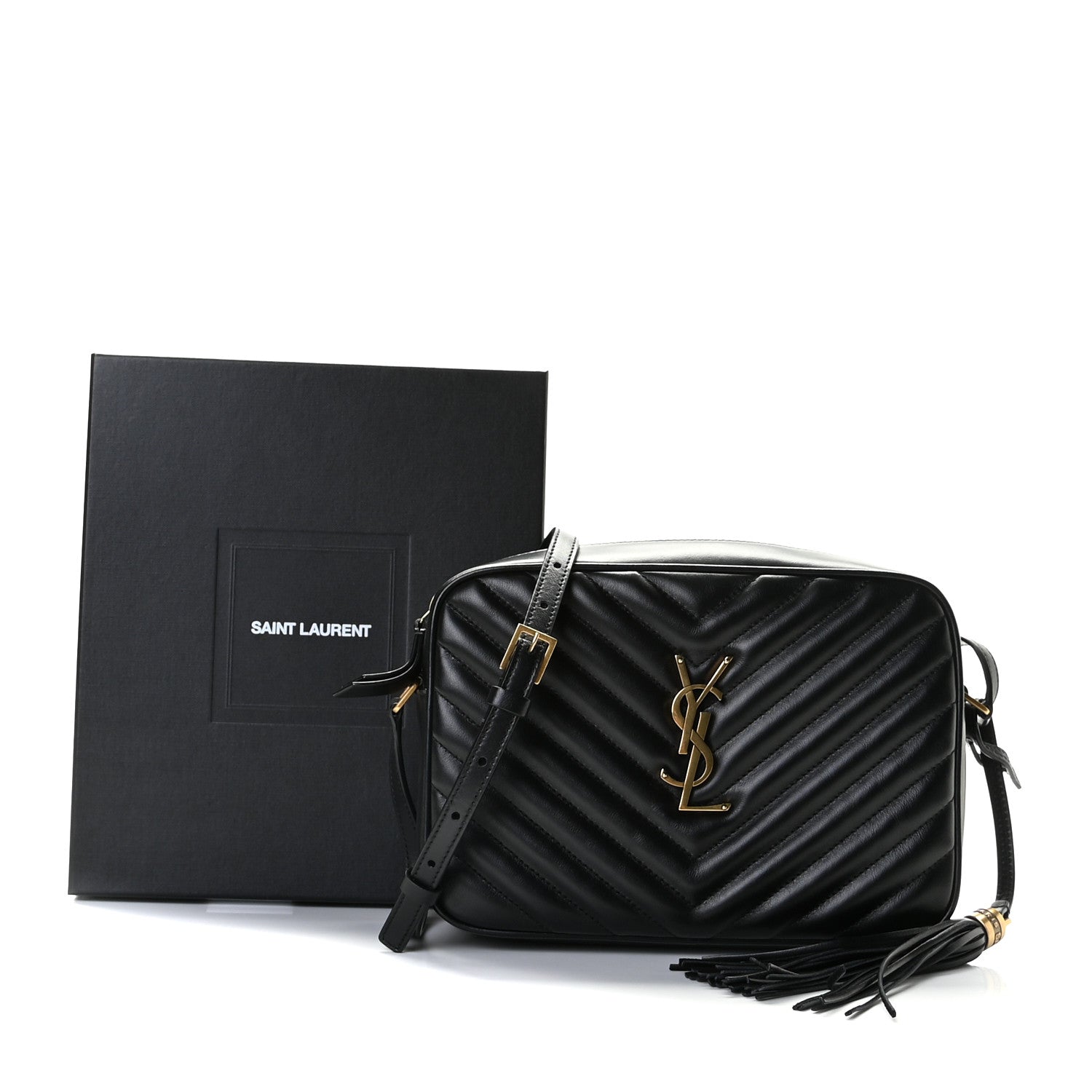 Saint Laurent Calfskin Matelasse Monogram Lou Camera Bag Black 11 of 11