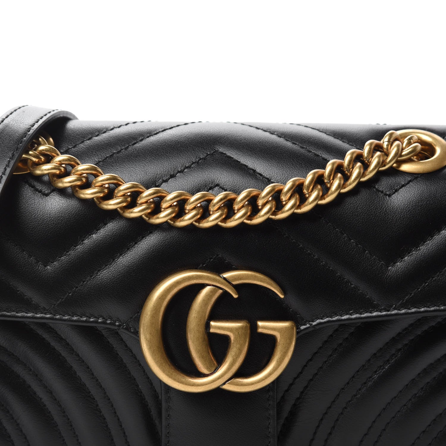 Gucci Calfskin Matelasse Mini GG Marmont Shoulder Bag Black 10 of 10