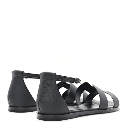 Hermes Epsom Santorini Sandals 38 Black 5 of 10
