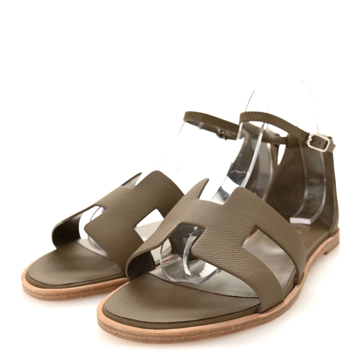 Hermes Epsom Santorini Sandals 41 Etoupe 4 of 9