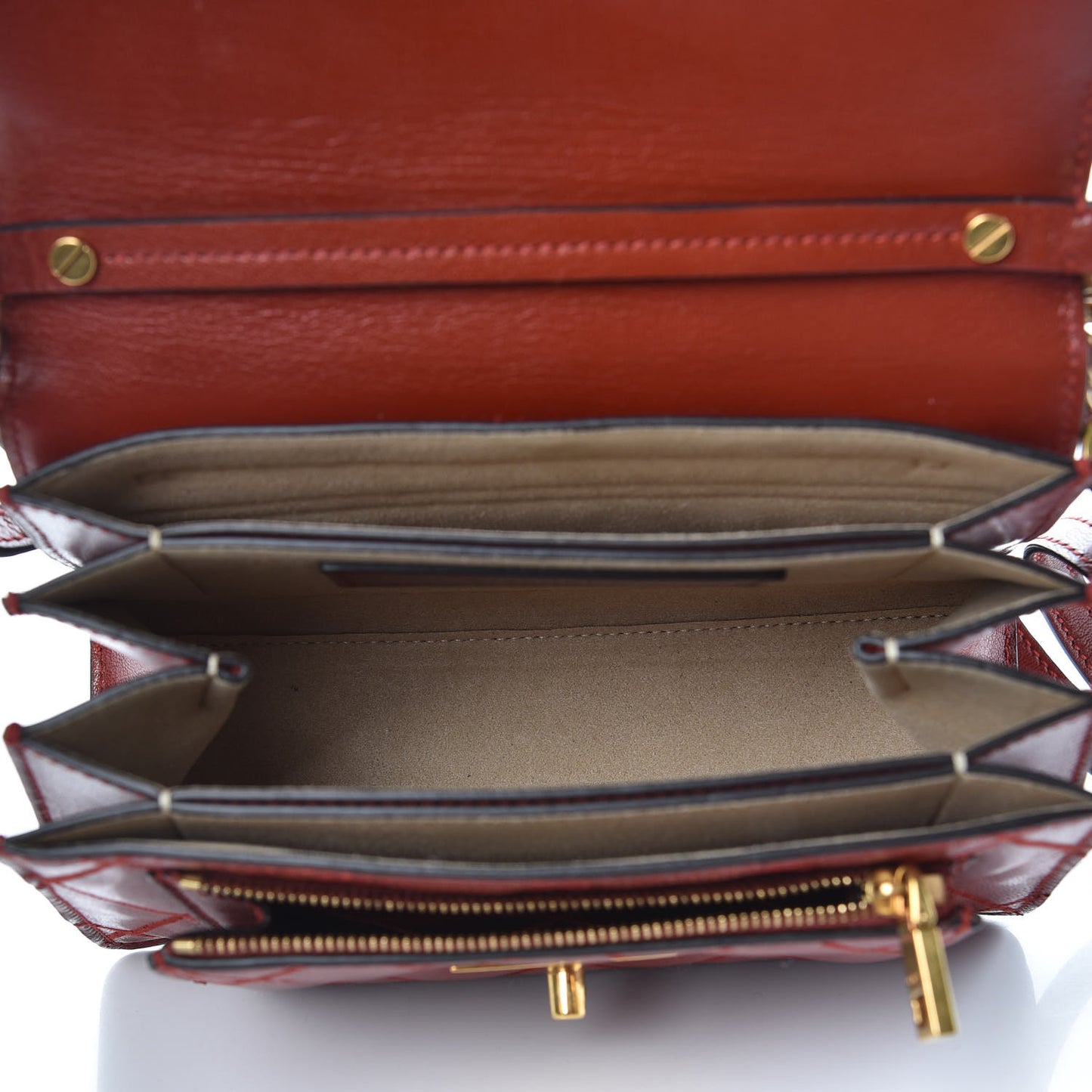 Goatskin Quilted Small GV3 Shoulder Bag Brown