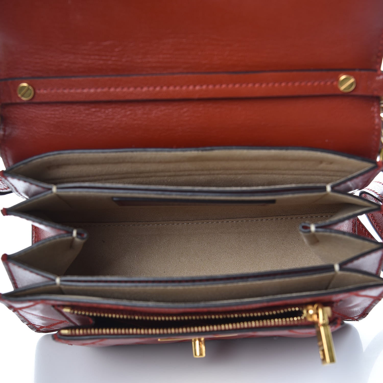 Givenchy Goatskin Quilted Small GV3 Shoulder Bag Brown 5 of 6