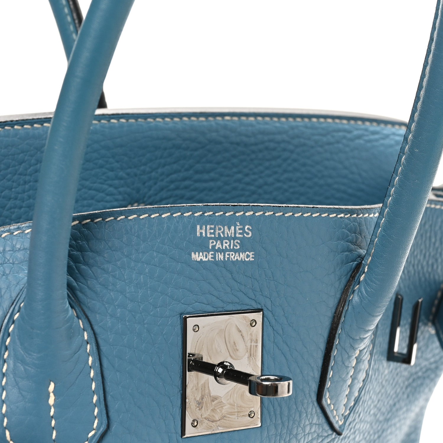 Hermes Taurillon Clemence Birkin 35 Blue Jean 7 of 10