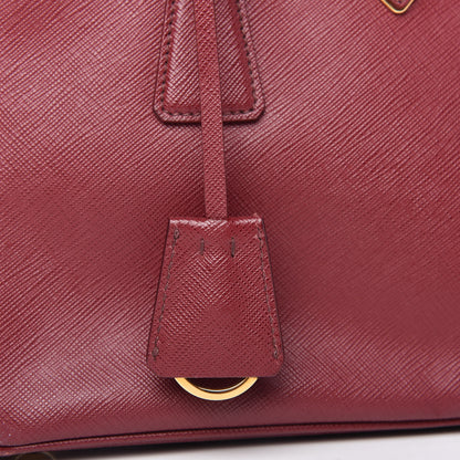 Prada Saffiano Mini Galleria Double Zip Tote Cerise 11 of 12