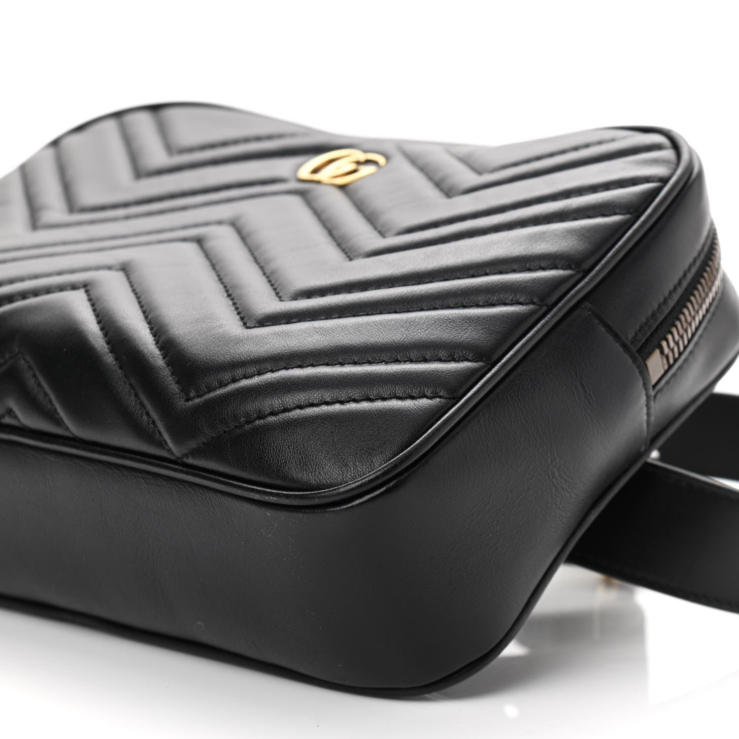 Gucci Calfskin Matelasse Mens GG Marmont Belt Bag 90 36 Black 10 of 11