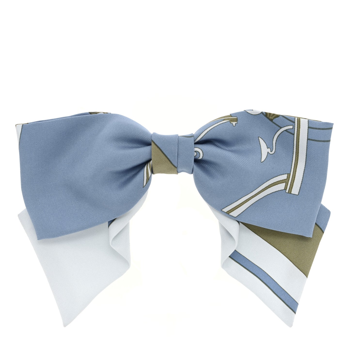 Silk Ex Libris Grenelle Hair Clip Bleu Cyclade