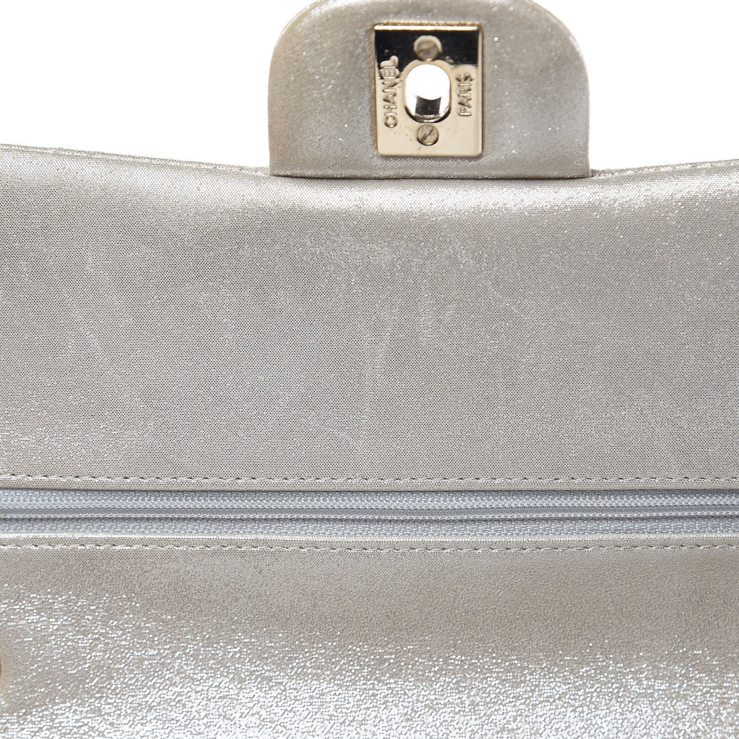 Iridescent Calfskin Medium Double Flap Light Gold