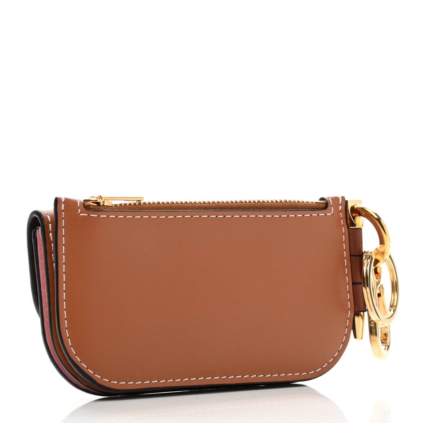 Smooth Calfskin Mini Gate Wallet Pastel Pink Tan