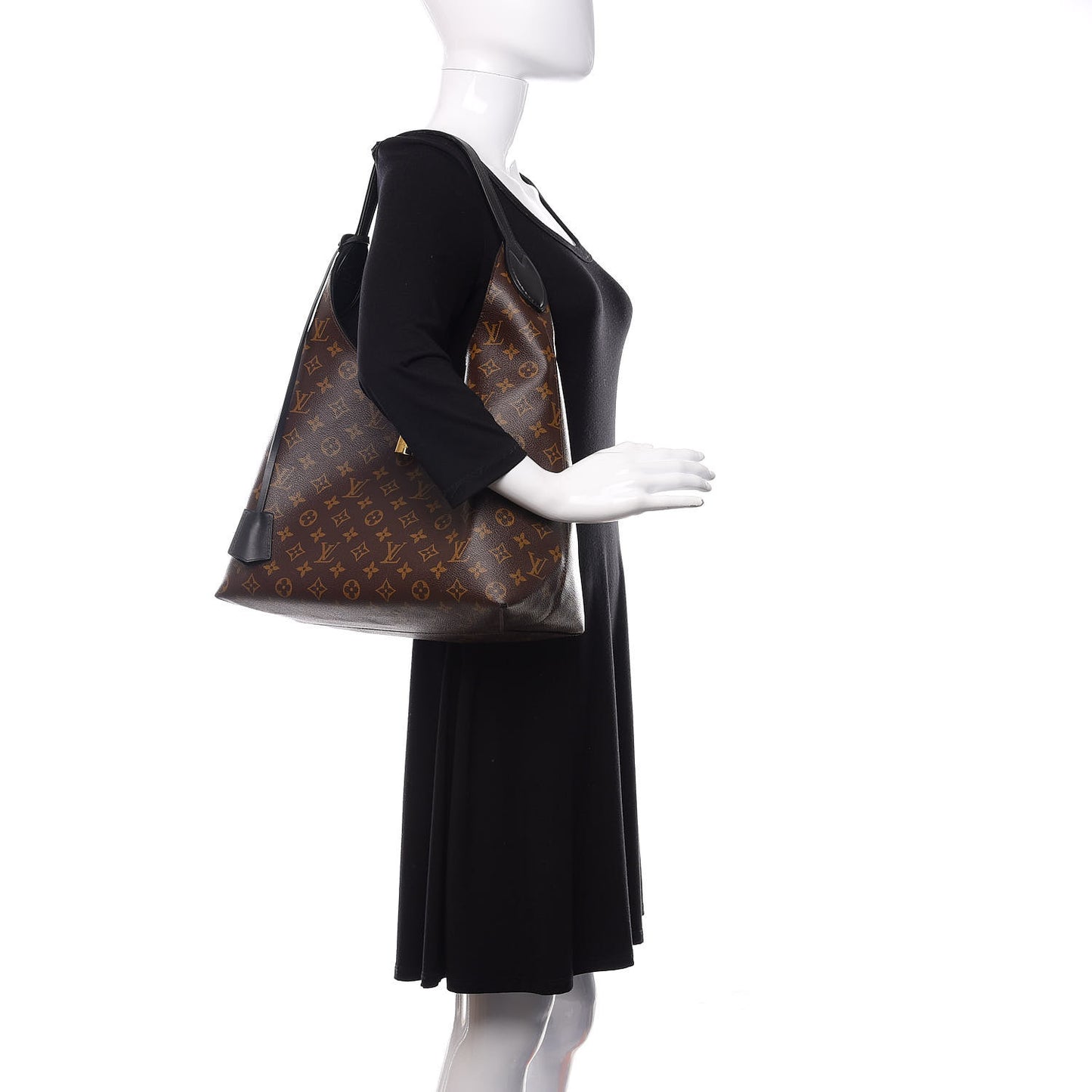 Monogram Flower Hobo Black