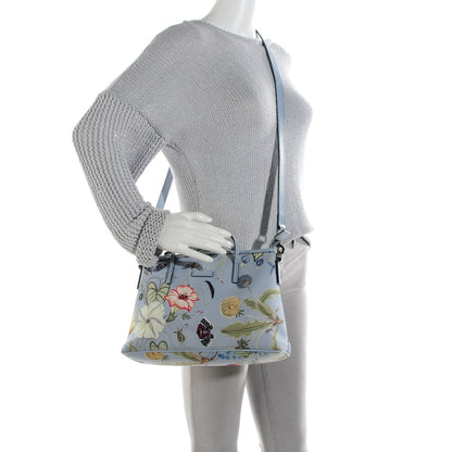 Gucci Canvas Flora Knight Small Zippered Tote Dusty Blue 2 of 8