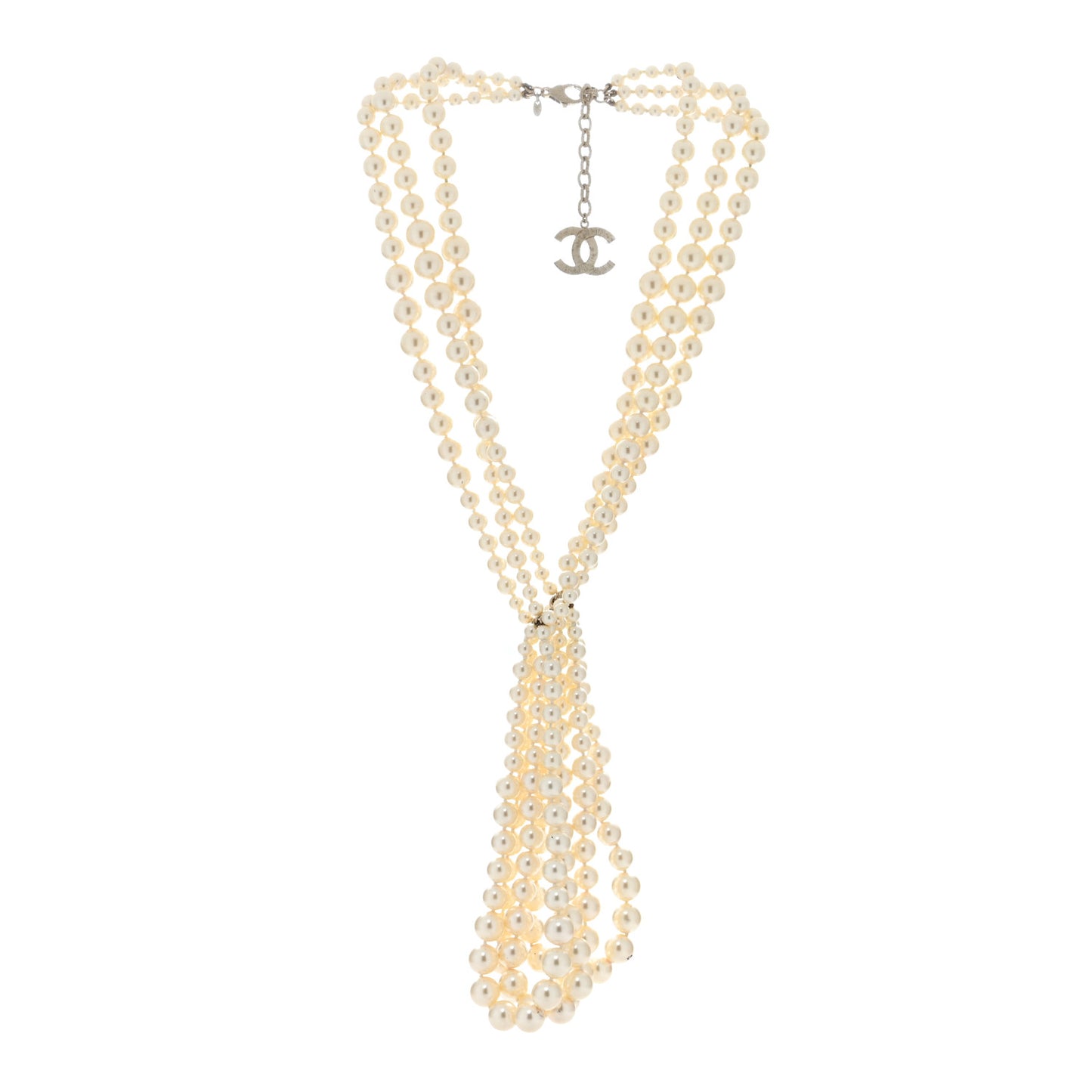 Pearl Multi Strand CC Necklace Gold