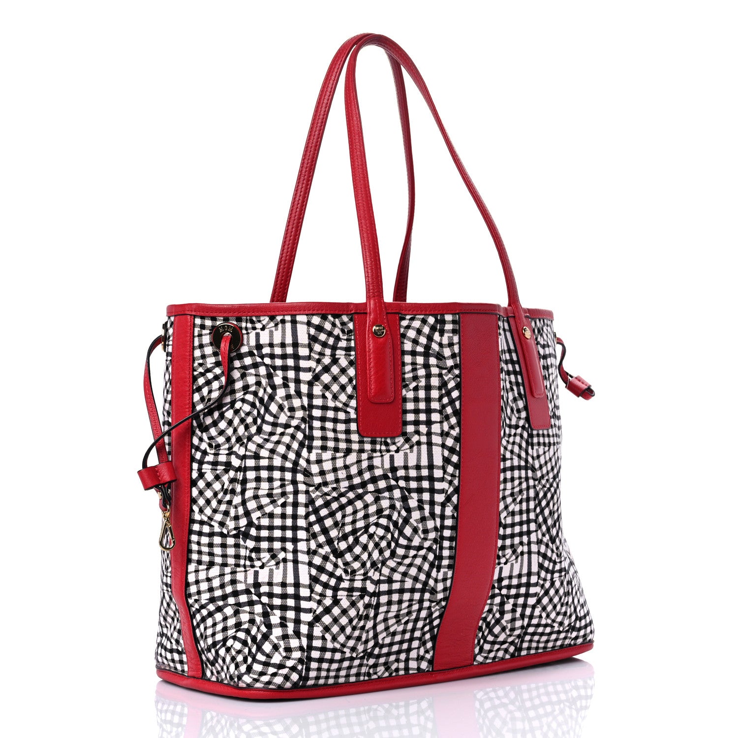 MCM Visetos Medium Liz Reversible Shopper Tote Ruby Red 10 of 17