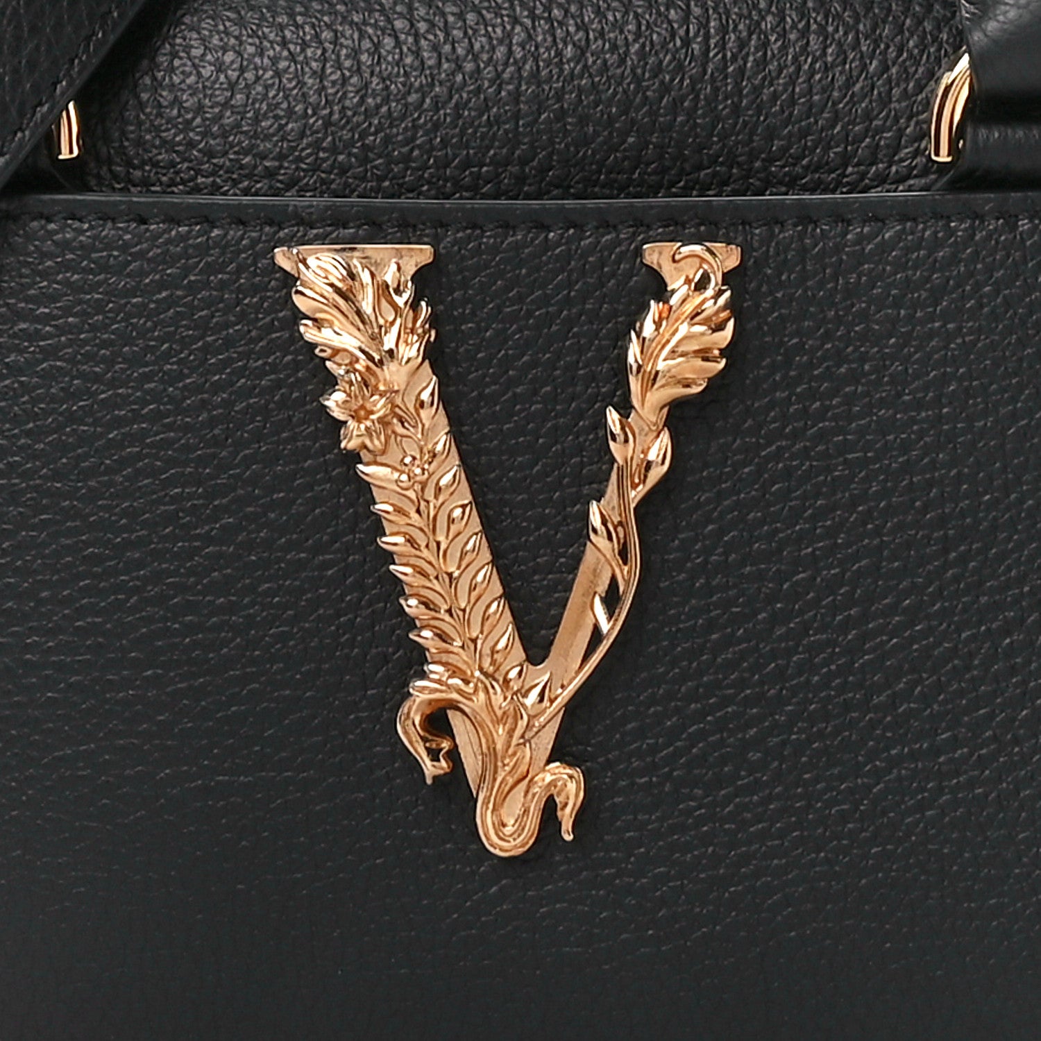 Versace Saffiano Virtus Small Bowling Bag Black 11 of 15