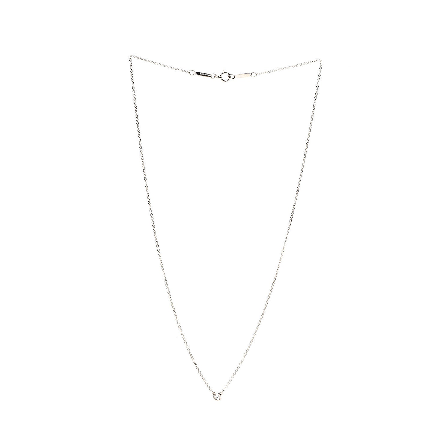 18K Rose Gold Diamond .03ct Elsa Peretti Diamonds by the Yard Pendant Necklace