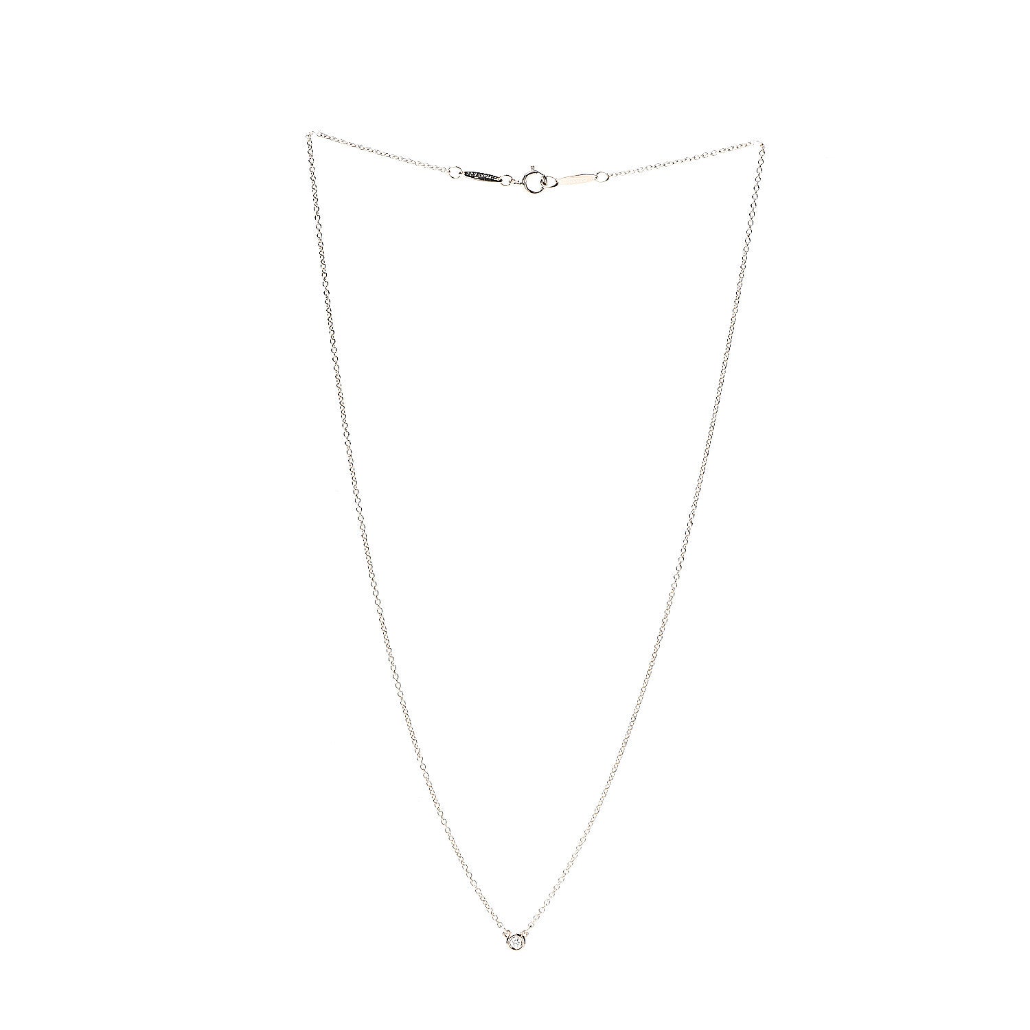 Tiffany 18K Rose Gold Diamond .03ct Elsa Peretti Diamonds by the Yard Pendant Necklace 2 of 4