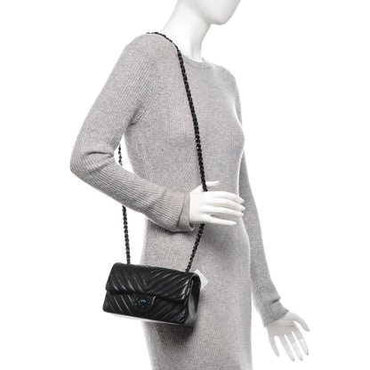 Chanel Lambskin Chevron Quilted Mini Rectangular Flap So Black 2 of 14