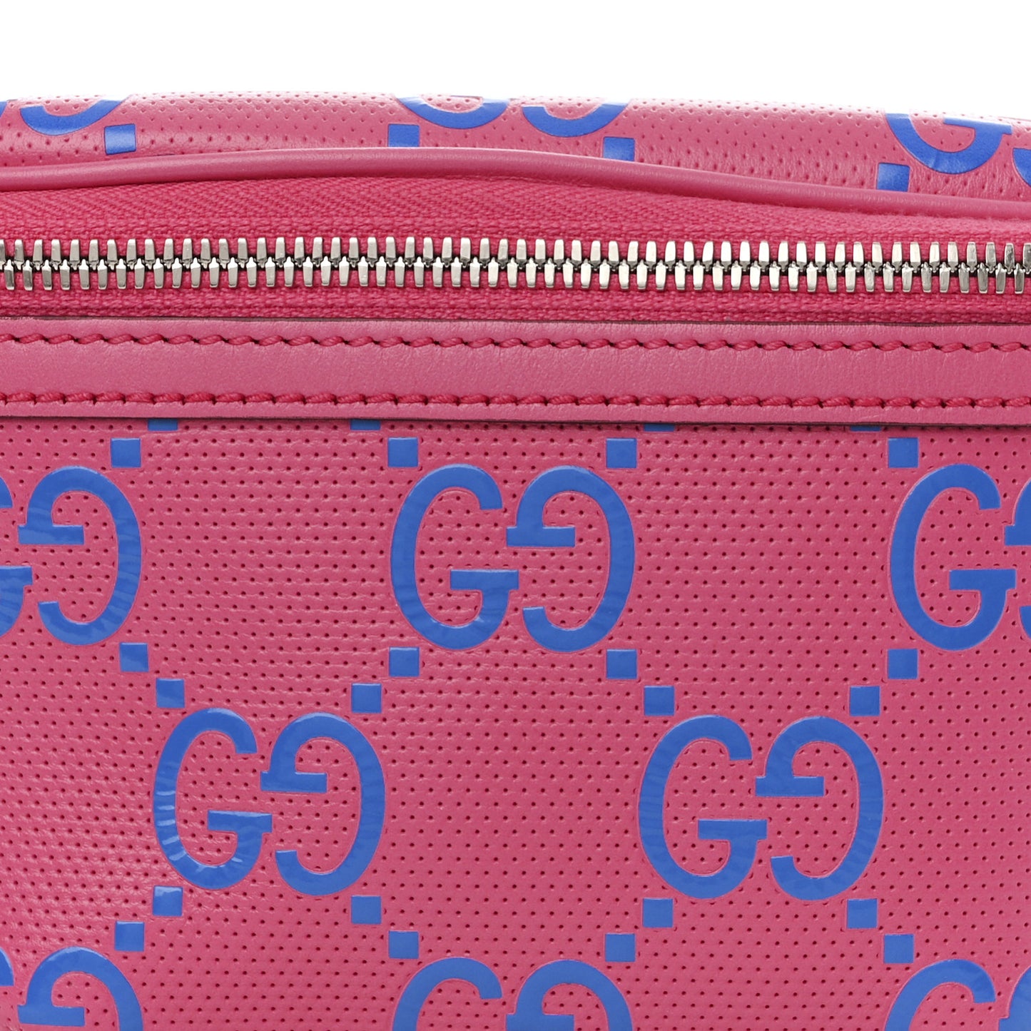 Calfskin GG Tennis Bi-Color Embossed Belt Bag Modern Fucsia Modern Blue