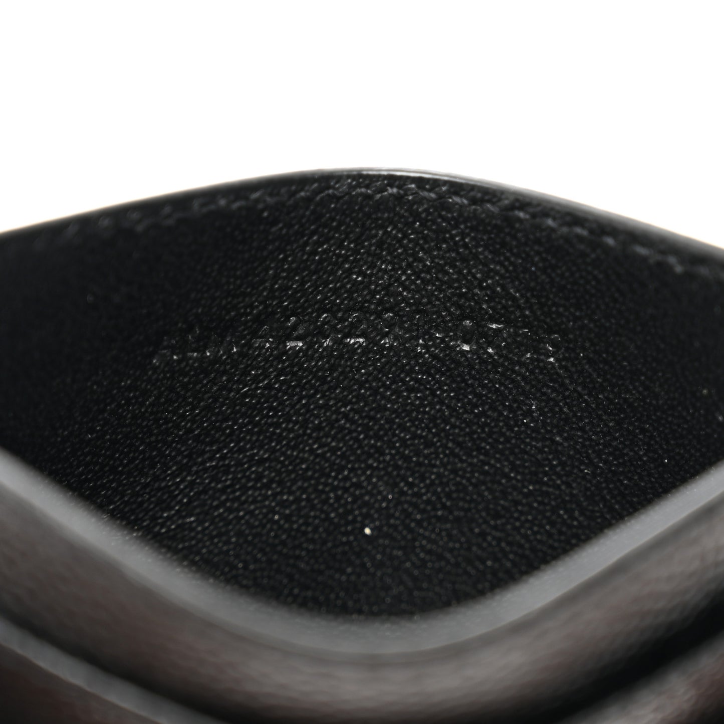 Grain De Poudre Matelasse Chevron Monogram Credit Card Case Black