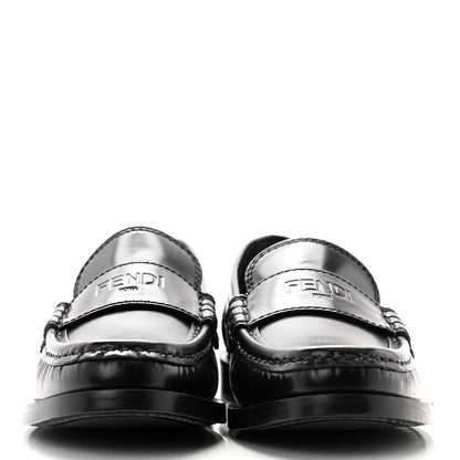 Fendi Vitello Logo Loafers 35.5 Black 2 of 10