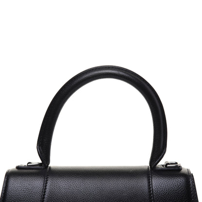 Balenciaga Grained Calfskin Small Hourglass Top Handle Bag Black 12 of 17