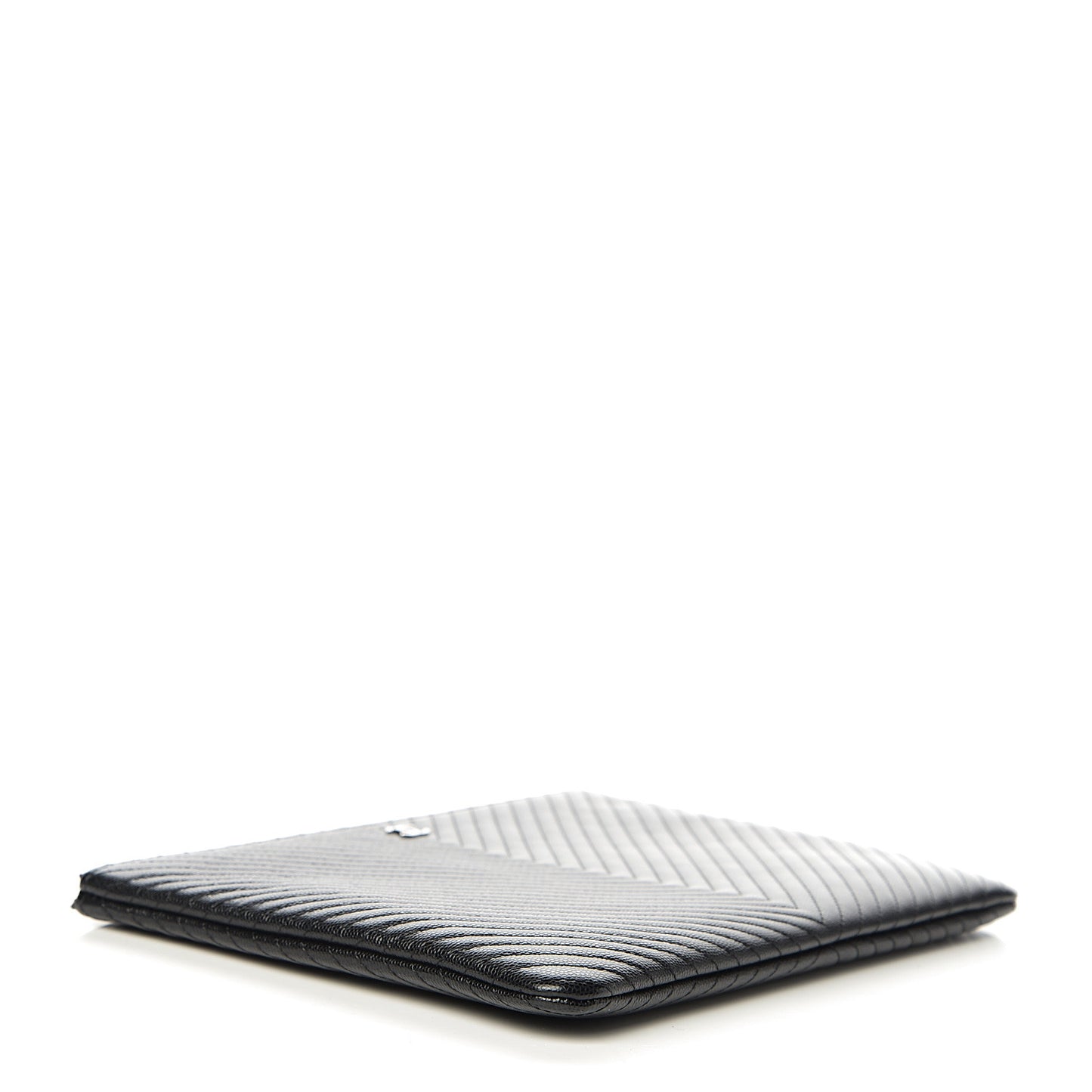 Caviar Chevron Quilted Medium Cosmetic Case Black