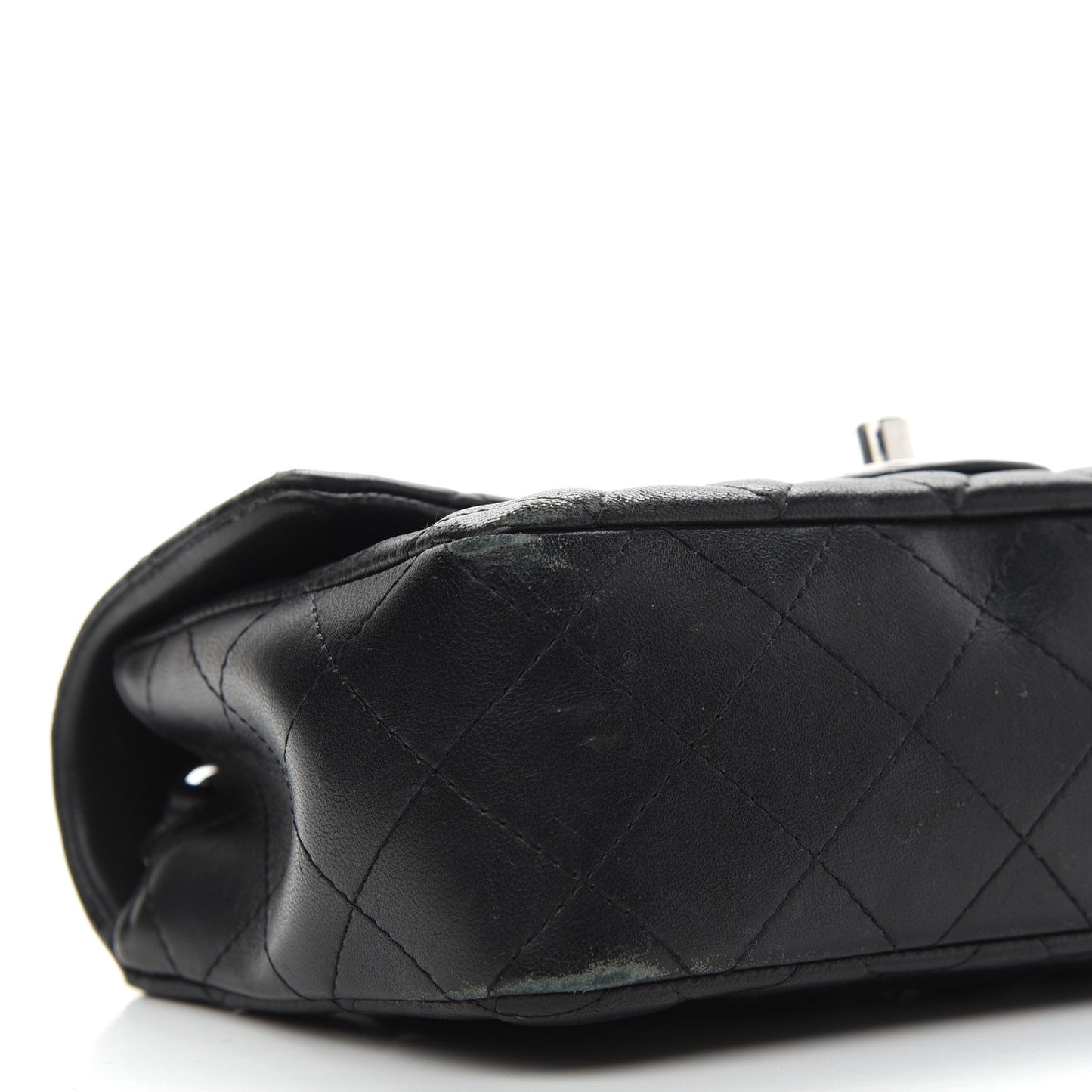 Lambskin Quilted Mini Rectangular Flap Black